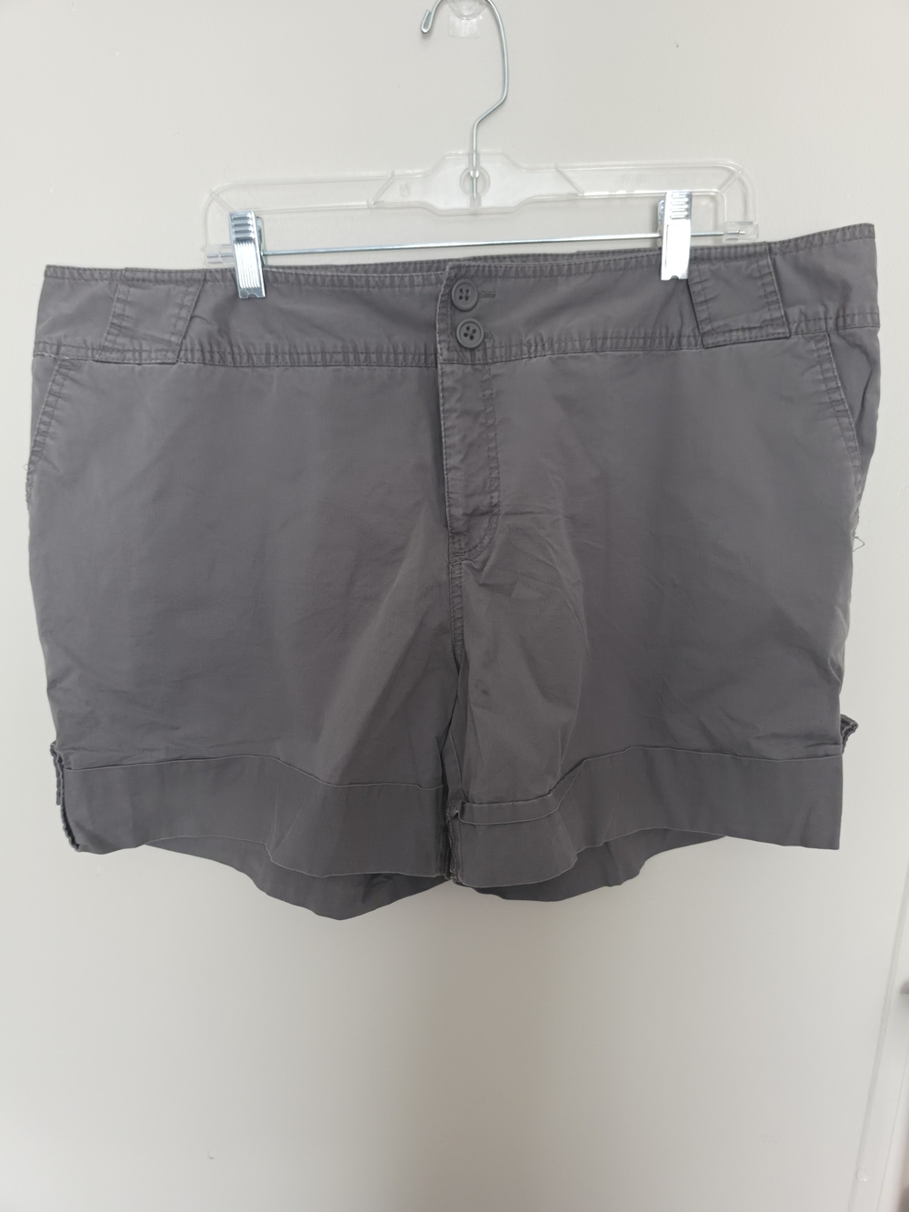 Mossimo Stretch Gray Cuffed Chino Shorts Women's Plus Size 20W Casual